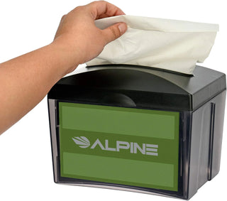 Alpine Industries ALP4332 hand pulling a napkin from the dispenser