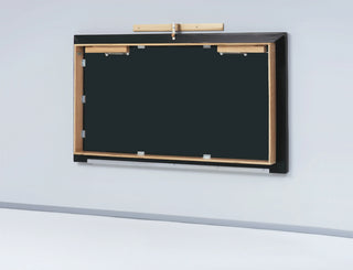 Bailey Manufacturing Model 458 Wall Mounted Mat Platform with wooden frame on a light gray wall