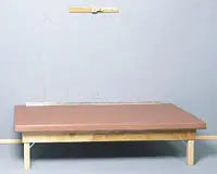 Bailey Manufacturing Model 458 Wall Mounted Mat Platform with a pink surface on a white background