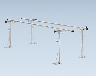 Bailey Manufacturing Model 510 Series Floor Mounted Parallel Bars on a light blue background