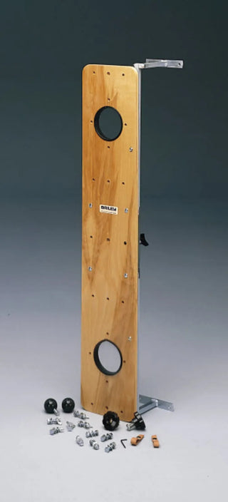 Bailey Manufacturing Model 6031 Wall Mounted Work Station with multiple holes and hardware components on a gray background