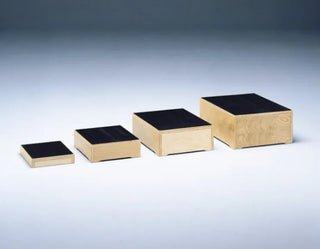 Bailey Manufacturing Model 712 Nested Stool Set with black surfaces on a gray background