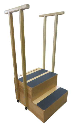Bailey Manufacturing Model 726 Radiology Stool with blue platforms and handles on a white background
