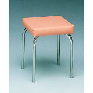 Bailey Manufacturing Model 752 PT Stools with pink cushioned seat and chrome legs on a light blue background