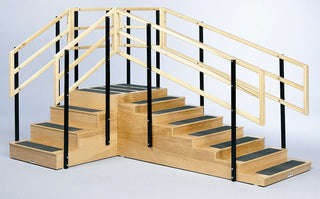 Bailey Manufacturing Model 805/806/807 Convertible Training Stairs with black railings on a gray background