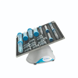 Benchmark Scientific B3D1320 BioMixer™ 3D Nutating Shaker with test tubes on a white background