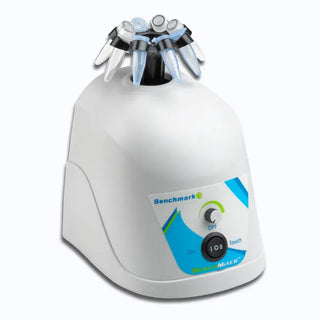 Benchmark Scientific BV1005 Mortexer™ Vortex Mixer with 'Benchmark' branding on a white background
