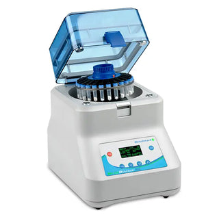 Benchmark Scientific D2400 BeadBlaster 24 Microtube Homogenizer with open lid on a white background