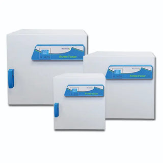Three white Benchmark Scientific SureTemp™ Dual Convection Incubators with blue labels on a white background