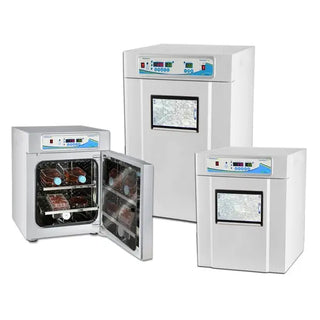 Three Benchmark Scientific SureTherm™ CO₂ Incubator Series with IncuView™ LCI with digital controls on a white background