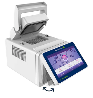 Benchmark Scientific T5000-96-2D TC-96 Turbo 2D Gradient Thermal Cycler with a digital display and 'Benchmark' branding on a white background