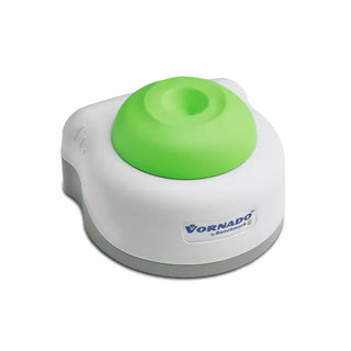 White and green Benchmark Scientific Vornado™ Mini Vortex Mixer Series on a white background