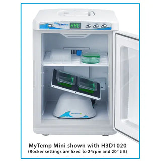Benchmark Scientific myTemp™ Mini Digital Incubator with H3D1020 accessory on a white background