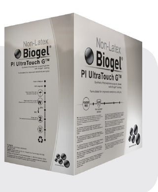 Biogel® PI UltraTouch™G 726148_BX Surgical Glove, Size 8,Polyisoprene, Standard Cuff,Straw packaging on a white background