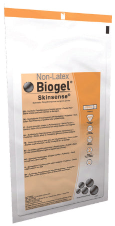 Biogel® Skinsense™ 418189_CS Surgical Glove,Size 7,Polyisoprene,Standard Cuff Length,Ivory packaging with non-latex label on a white background