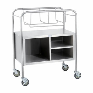 Blickman 8049SS Bassinet Open With Cabinet, 4” Ball-Bearing Swivel Casters, Two With Brakes