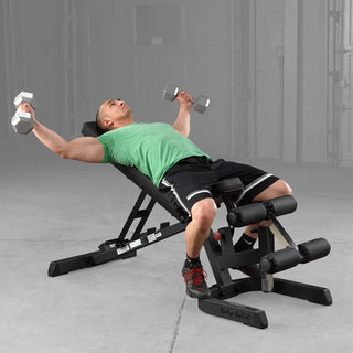 Body-Solid GFID71B Heavy Duty Flat Incline Decline Bench, 600 lb Weight Capacity