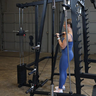 Body-Solid GLA348BS Series 7 Smith Machine Lat Attachment with Weight Stack