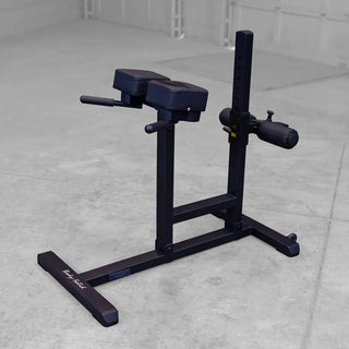 Body-Solid GRCH322B Roman Chair features dual-axis adjustment, oversized 8" foam rollers, and a heavy-duty steel frame for effective core and back workouts. Shop now!