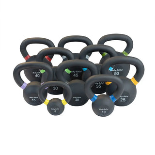 Body-Solid Tools KBRS275 5-50 lb. KBR Powder Coat Iron Kettlebell Set