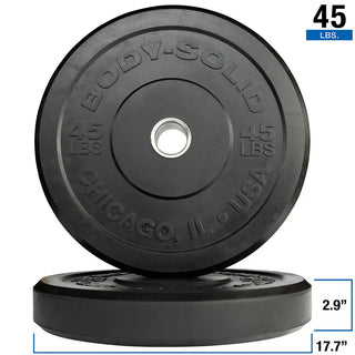 Body-Solid Tools OBPX260 Chicago Extreme Black Bumper Plates