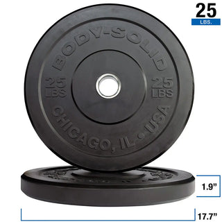 Body-Solid Tools OBPX260 Chicago Extreme Black Bumper Plates