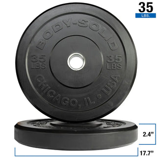 Body-Solid Tools OBPX260 Chicago Extreme Black Bumper Plates