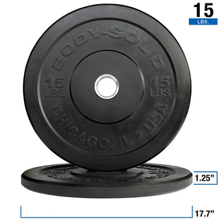Body-Solid Tools OBPX260 Chicago Extreme Black Bumper Plates