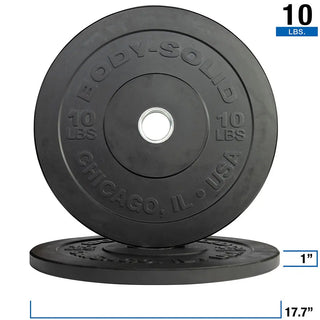 Body-Solid Tools OBPX260 Chicago Extreme Black Bumper Plates