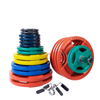 Body-Solid Tools ORC500S ORC Rubber Color Grip 2" Olympic Weight Set 