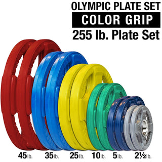 Body-Solid Tools ORCT255 ORC Rubber Color Grip 2" Olympic Plate Set 