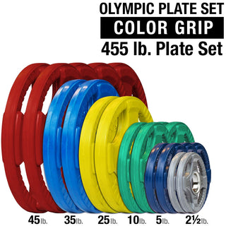 Body-Solid Tools ORCT455 ORC Rubber Color Grip 2`` Olympic Plate Set 