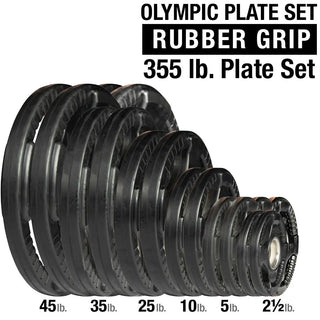 Body-Solid Tools ORST355 355 lb. Rubber Grip 2" Olympic Plate Set