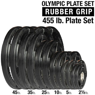 Body-Solid Tools ORST455 455 lb. Rubber Grip 2" Olympic Plate Set