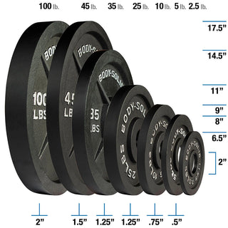 Body-Solid Tools OSC300S Cast Iron 2`` Olympic Weight Set