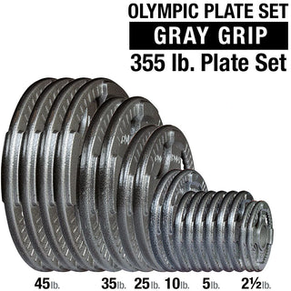 Body-Solid Tools OST355 OPT Gray Grip Cast Iron 2`` Olympic Plate Set 