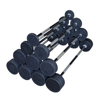 Body-Solid Tools SBBS650 Fixed-Weight Straight Barbell Set of 10