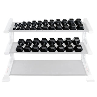 Body-Solid Tools SDRS550 SDR Rubber Hex Dumbbells, 5-50 lb. Rubber Hex Dumbbell Set of 20