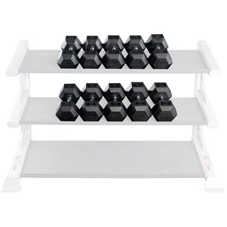 Body-Solid Tools SDRS650 SDR Rubber Hex Dumbbells, 55-75 lb. Rubber Hex Dumbbell of 10