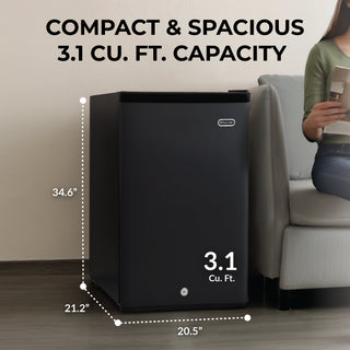 Whynter CUF-301 Compact Upright Convertible Fridge/Freezer w/Lock, 3.1 Cu. Ft., Black/Stainless Steel Color, Energy Star