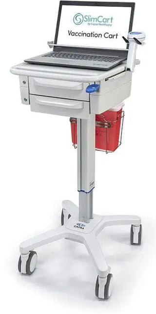 Capsa Healthcare 207010/270102 SlimCart Ultra-Lightweight Compact Profile Documentation Cart w/ 4” Casters