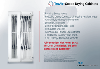 Capsa Healthcare SAS-18P-DRY 40.875″ TruAir Endoscope Drying Cabinet w/ HEPA Filtered Forced Air Channel,18 Flexible Endoscopes Capacity