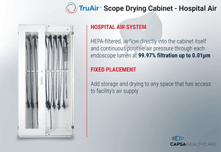 Capsa Healthcare SAS-18P-DRY 40.875″ TruAir Endoscope Drying Cabinet w/ HEPA Filtered Forced Air Channel,18 Flexible Endoscopes Capacity