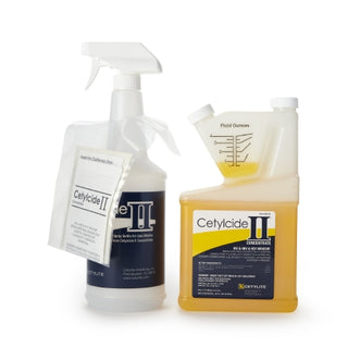 Two bottles of Cetylcide-II® 929226_CS Surface Disinfectant Ammoniated Concentrate on a white background
