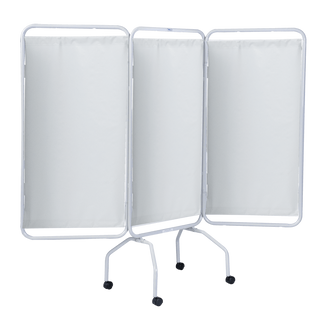 Champion Manufacturing 3130 Privess Basic 3-Panel Steel Frame Folding Screen - White Vinyl