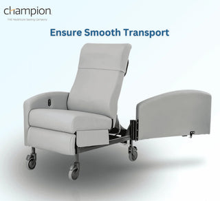 Champion Manufacturing Select 6Y08 Verō Care Cliner, Push Back, Fixed Arms, 5" Casters, Footplate