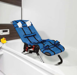 Circle Specialty Anchor Bath Chair in bathroom setting with shower