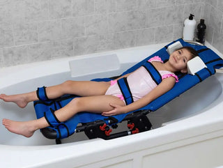 Circle Specialty Anchor Bath Chair positioned in tub shown from side angle
