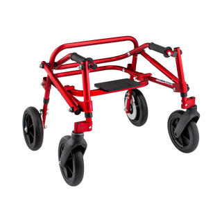 Red Circle Specialty KLIP KP5XX Lightweight Gait Trainer, with 8" Wheels and Flip-Up Seat with black wheels on a white background