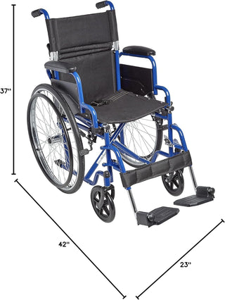 Circle Specialty ZG1600 Lightweight Folding Pediatric Wheelchair with dimensions indicated on a white background